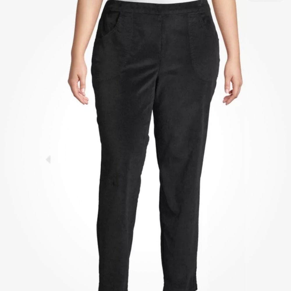 Just My Size Women’s Black Stretch Corduroy 2 Pocket Pants 3X (22W-24W) NEW